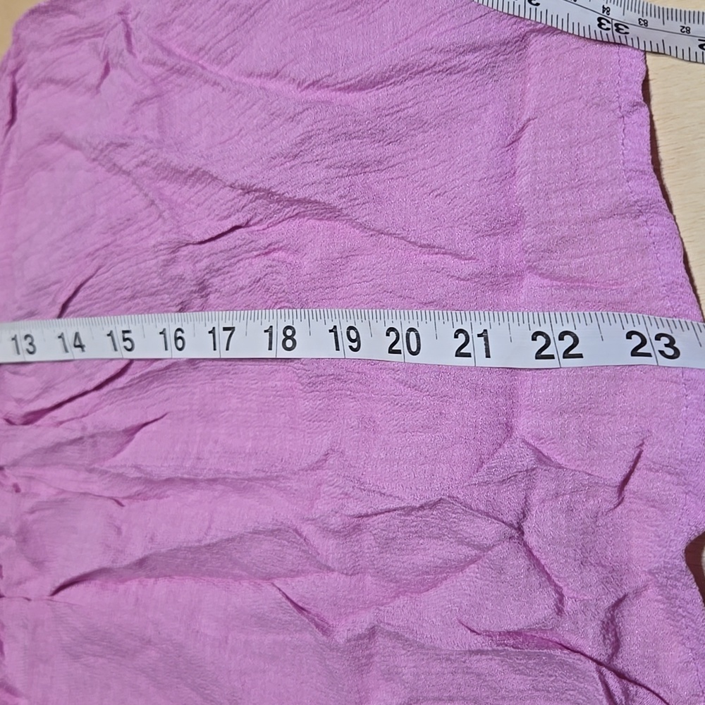 P118 NWT Perch Plus Size Back Tie Ruffled Pink Sleeveless Tunic Tank 1X 2X 3X - Picture 6 of 8